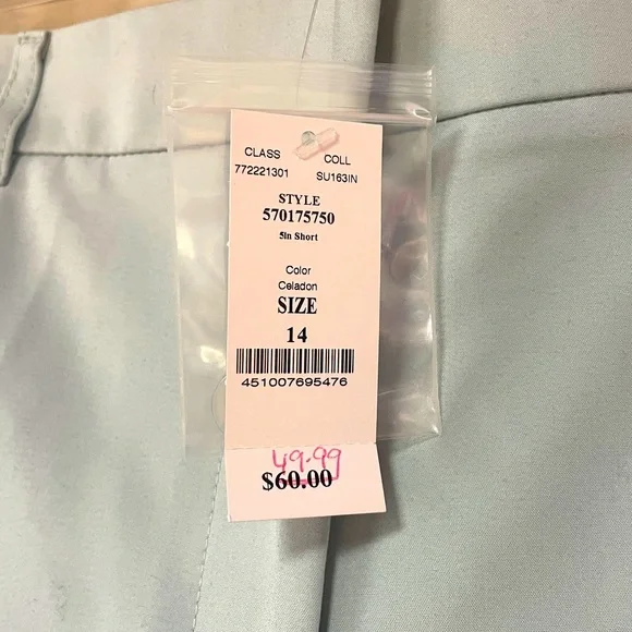 NWT White House Black Market Blue Cotton Blend Split Side Shorts Sz 14 Short - Picture 6 of 9